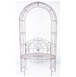 Oval Arbour Arch with Seat - Aged Anitque Grey