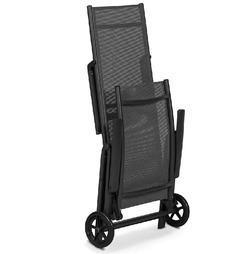 Sorrento Aluminium Black Textylene Folding Recliner Chair 