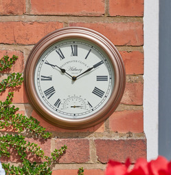 Astbury Garden Outdoor Clock and Thermometer 12"