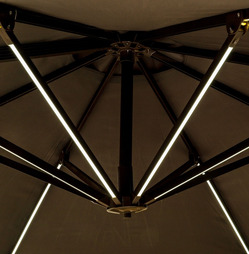 Solar LED Cantilever Canopy 3.5m Parasol - Grey