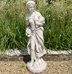 Annie in Autumn Garden Statue - White Stone Effect