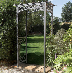 Wrenbury Metal Garden Arch - Flat Top Pergola Style Archway