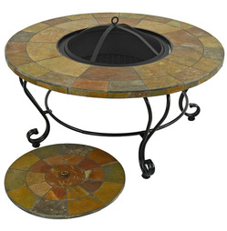 Bayfield Firepit Coffee Table with 4 Windsor Deluxe Lounge Chairs