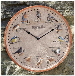 Twelve favourite British Birds Birdberry Wall Garden Clock 30cm