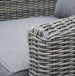 Bunbury Rattan 4 Peice Sofa and Chair Set - Grey Weave 