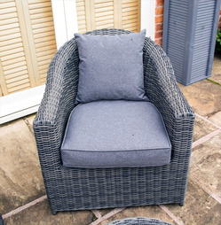 Bunbury Rattan 4 Peice Sofa and Chair Set - Grey Weave 
