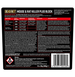 Deadfast Mouse and Rat Killer - 15 All Weather Bait Blocks