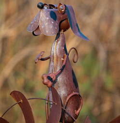Large Novelty Dog Wind Spinner Sculpture