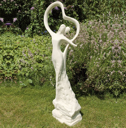 First Dance Contemporary Garden Statue in Ivory White or Ebony Black