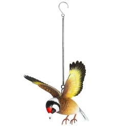 Hanging 3d Metal Goldfinch in Flight - La Hacienda  