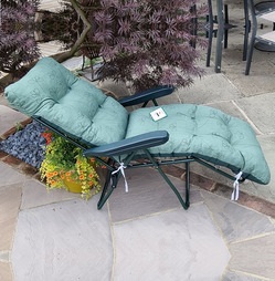 Reclining Multi Position Lounger Chairs - Green with Floral Pattern