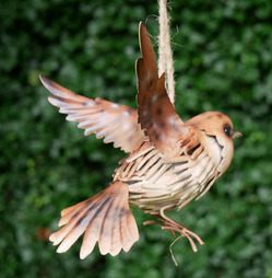 Hanging 3d Metal Sparrow Bird In Flight
