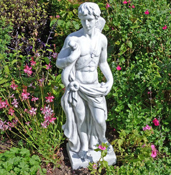 Hector Hunter Boy Garden Statue in White Stone