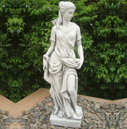 Heidi Hunter Girl Statue in White Stone