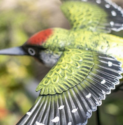 Inquisitive 3d Metal Woodpecker on Stake - La Hacienda  