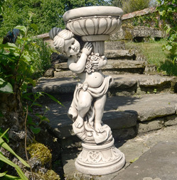Janet Girl Planter Garden Statue in Antique Stone Effect