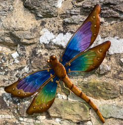 Medium Dragonfly Wall Art Glass and Metal