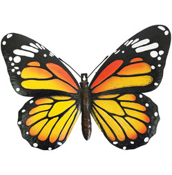 Small 3d Metal Butterfly Wall Art - Orange