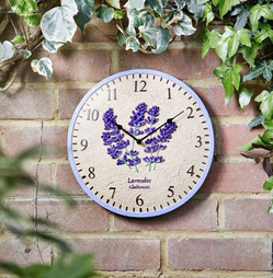 Lavender Garden Outdoor Wall Clock 12"