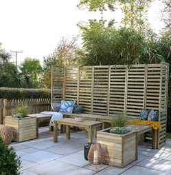 Modular Furniture with Benches, Planters, Table & Trellis Screens