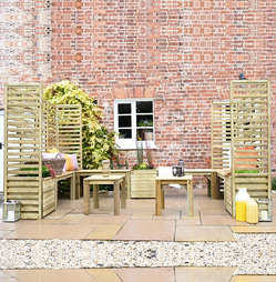 Modular Furniture with Multiple Benches, Planters, Stools & Trellis Screens