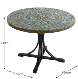Monterey Mosaic Dining Table with 4 Stockholm Black Chairs 