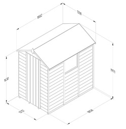 Overlap Apex Garden Shed 6 x 4ft - Pressure Treated - Different Options Available
