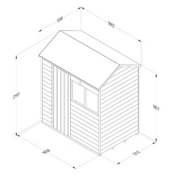 Overlap Reverse Apex Garden Shed 6 x 4ft - Pressure Treated