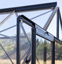 Phoenix Black Aluminium Greenhouse and Integral Base - Different Size Options