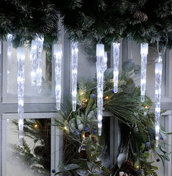 Icicle Christmas Lights 24 Droplets - Colour Change Warm White to White