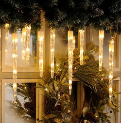 Icicle Christmas Lights 24 Droplets - Colour Change Warm White to White