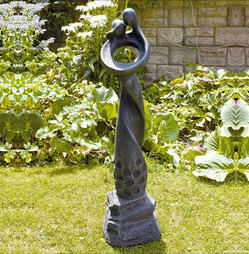 Romantic Twist Contemporary Garden Statue Ebony Black or Ivory White