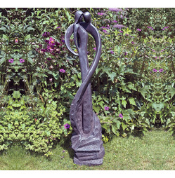 Tender Kiss Contemporary Garden Statue Ivory White or Ebony Black