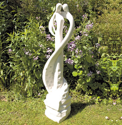 Tender Kiss Contemporary Garden Statue Ivory White or Ebony Black