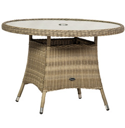 Rattan Wentworth 4 Seater Round Carver Dining Set