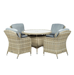 Wentworth Rattan 4 Seater Round Imperial Dining Set