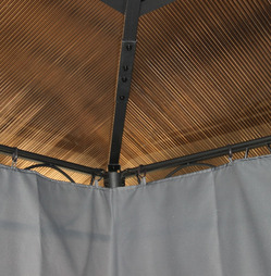 Grey Zurich Gazebo 3m x 3m - Polycarbonate -with Side Curtains