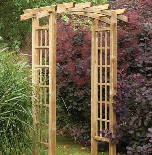 Wooden Curved Top Garden Arch The Factory Wooden Curved Top Garden Arch The, Forest Garden Ryeford Wooden Curved Trellis Arch