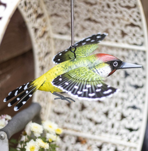 Inquisitive 3d Metal Woodpecker in Flight - La Hacienda  