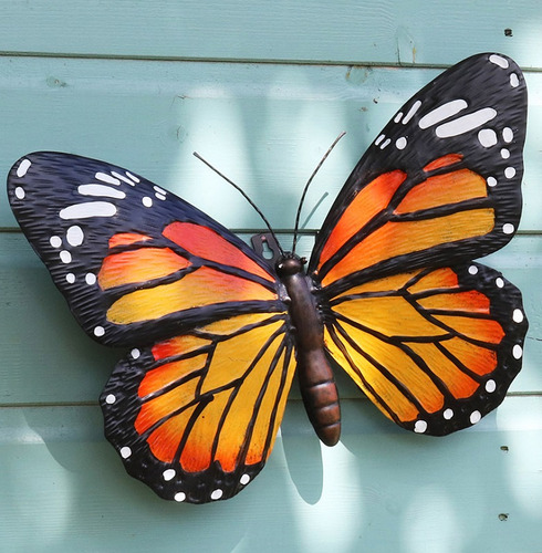 Small 3d Metal Butterfly Wall Art - Orange