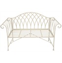 Old Rectory Scrolled Metal Garden Bench - Cream