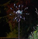 Garden Art - Solar Wind Spinner Gemini Illuminated Crackled Globe